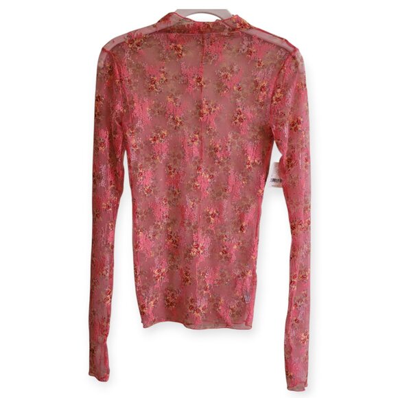 Lady Lux Printed Top by Free People Coral Combo NWT S - Picture 2 of 10